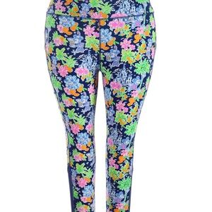 Lilly Pulitzer x Disney Navy Floral-Print Leggings with Multicolor Blooms